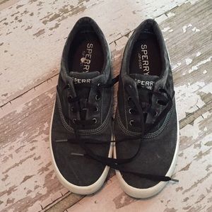 Men’s black Sperry canvas